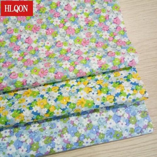 HLQON cotton printed small flower fabric used for Quilting dress sewing Textile women clothing skirt shoe by 100x150cm