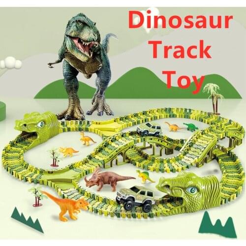 153PCS New Dinosaur Railway Car Truck Toy Simulated Jurassic Dinosaur Toy Model Kids Educational Toys For Children Toys Gift