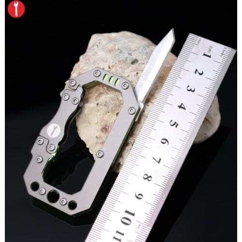 Pocket Multi Tools Carabiner Keychain EDC Knife