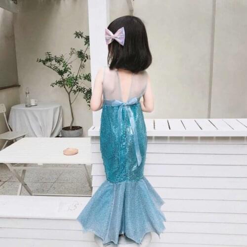 Halloween 2021 girl cosplay costume beautiful princess in the sea dress children 6 years girl birthday dress party fashion Kids