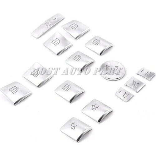 ABS Chrome Interior Car Door Window Switch Button Cover For Mercedes Benz C Class W204 2008-2014 CLA Class W176 GLA Class X156