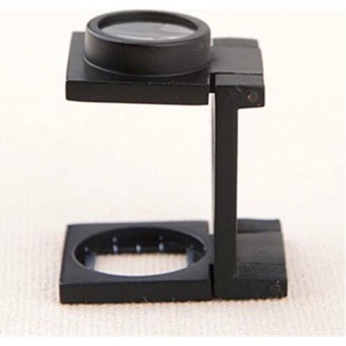 1 PC 20x Mini Desktop Fold Illuminated Magnifier With Scale Metal Body Textile Jewelry Antiques Appraisal