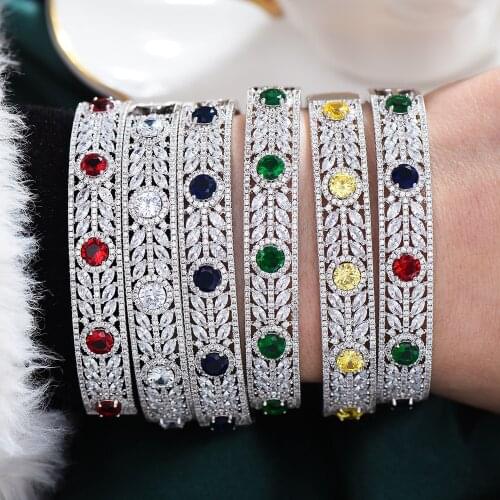 Missvikki 2021 New Gorgeous Sparkly Romantic Stackable Bangles Ring Jewelry Set for Women Girl Daily Bridal Wedding Jewelry