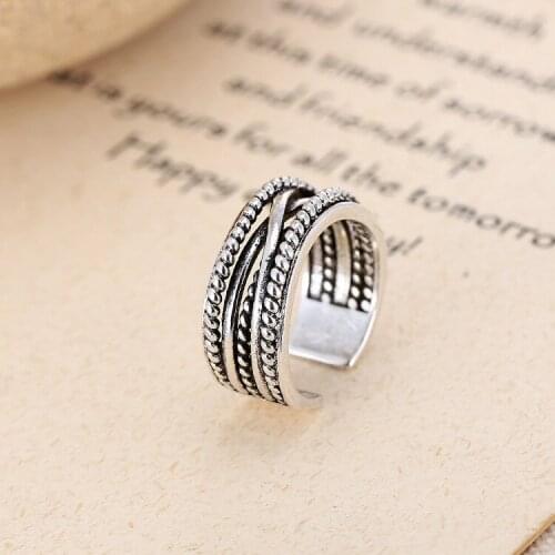 Punk Vintage Silver Color Multi-layer Rings For Women Engagement Jewelry Adjustable Personality Antique Rings Anillos