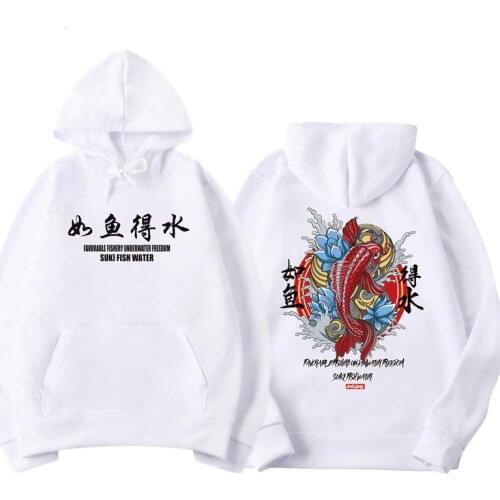 2019 Men Streetwear Hip Hop Pullover Sweatshirt Chinese characters Print Harajuku Pullover Cotton Japanese Hoodie Street Wear