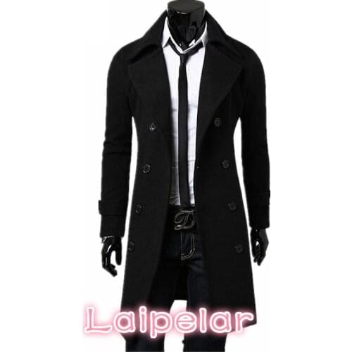 New Trench Coat Men Jacket Mens Overcoat Casual Slim Fit Windbreak Solid Long Coat Men Fashion Winter Coats Homme Plus Size