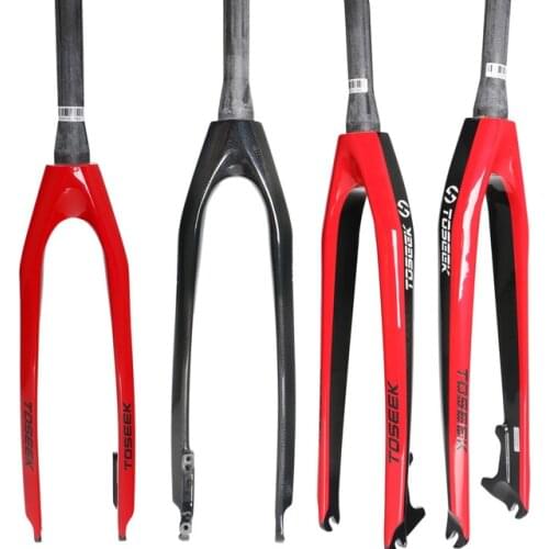 Mountain Bike Front Fork Carbon Fibre 26 ER 27.5 ER 29 ER Tapered Bike Hard Fork Bicycle MTB Parts White Red Black