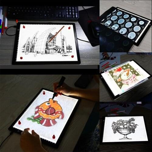 A3 A4 Graphics Tablet 3 Color Temp LED Drawing Tablet Art Stencil Drawing Board Light Box Tracing Table Pad Writing Tablet