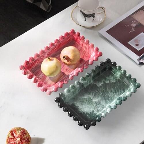 DIY Crystal Epoxy Mold Rectangular Beaded Storage Tray Jewelry Dish Silicone Home Fruit Tray Model