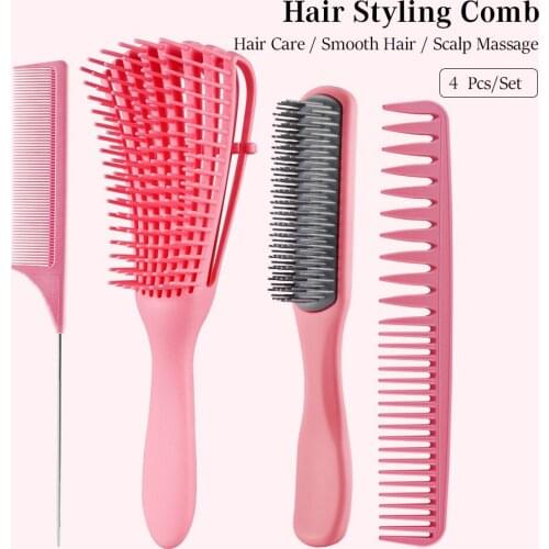 Hair Scalp Massage Comb Barber Hairdresser Styling Brush Anti-static Comb Detangling Hair Brush Hairdressing Tools Hair Comb Set