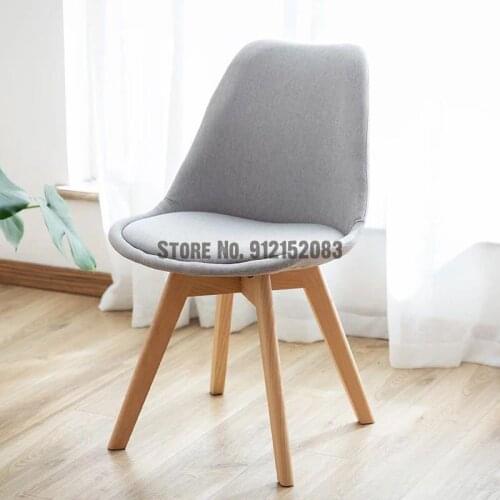 Nordic Chair Home Backrest Solid Wood Dining Chair Simple Casual Make-up Stool Negotiation Office Desk Chair