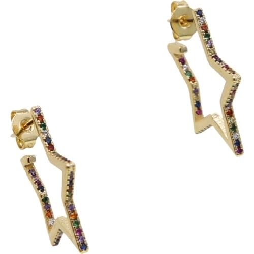 Star shape stud micro pave cz star earring 2019 new arrived top quality factory wholesale elegance lovely girl christmas gift