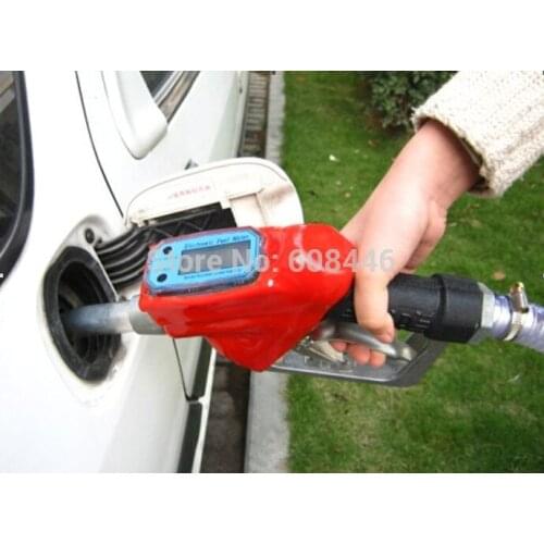 Fuel Gasoline Diesel Petrol Oil Delivery Gun Nozzle Dispenser With Flow Meter Free shipping