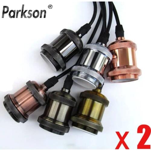 2Pcs/lot Vintage Lamp Holder E27 Socket Pendant Lights Edison Bulb Lamp Bases Socket Screw Base 85V-265V Switch Screw Fitting