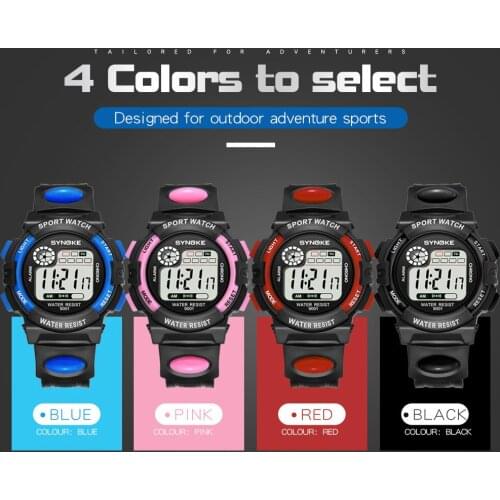 Waterproof Children Boys Multi-Function 30M Waterproof Watch LED Digital Double Action Watch Kids Alarm Date Electronic Watch Q