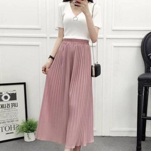 Womens Trousers For Women Bottoms Fold Pleated Pants Spring Summer Casual Pant Mid Waist Wide Leg Pants Female Pantalon Mujer