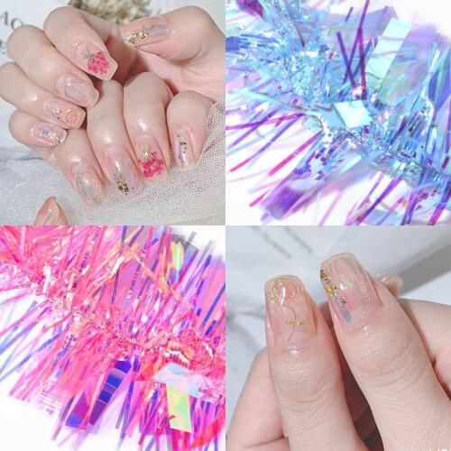 1PC Nail Art Sticker Glass Symphony Paper Laser Mirror Nail Decal Nail Art Nail Art Decoration Nail Sticker Designer Nail Studio