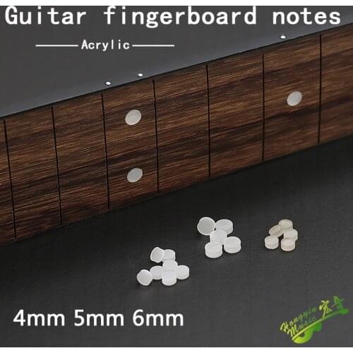 10Pcs/set White/black Acrylic Guitar Fingerboard Front Sound Point Tone Point Guitar Accessories DIY Material Diameter 4/5/6mm