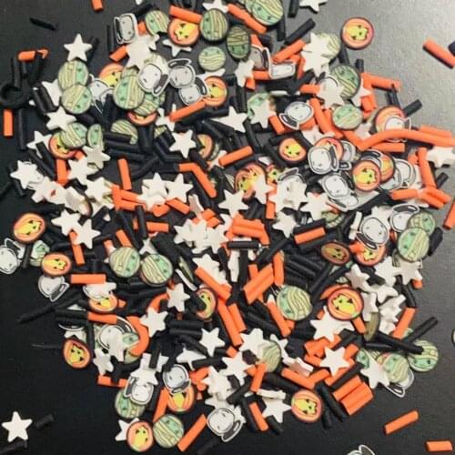 100g Pumpkins Mummy Star bat Polymer Clay Halloween Shape Sprinkles for DIY Craft Slime Filling Nails Art Decoration Accessories