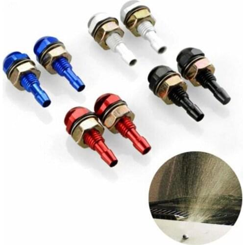 2pcs Universal Aluminum Alloy Car Auto Front Windshield Sprayer Washer Nozzle Auto Wiper Cleaning Injection Nozzle