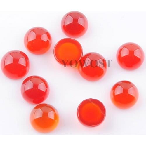 20Pcs cabochons for jewelry making Natural Red Agates 6mm Round Stones CAB Flat Beads No hole Accessories Handmade Craft QU3277