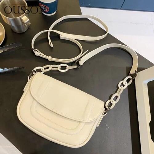 OUSSON 2021 New Design Small Square Leather Crossbody Bag Exquisite Female Retro Shoulder Bag For Woman