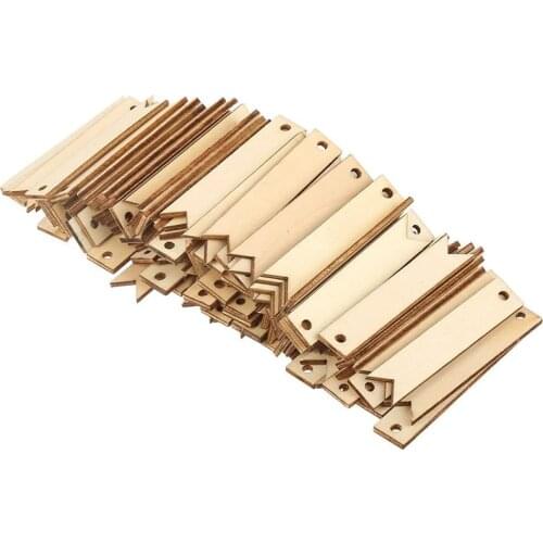 50Pcs Natural Wood Card Crafts Wooden Tags Wedding Birthday Party Christmas Decoration Unfinished Wooden Slices DIY Accessories
