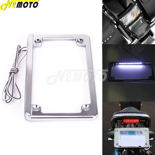 7-3/16"x4-1/4" Motorcycle Custom Number Tag Cover License Plate Mounting Holder Frame Universal For Touring Honda Yamaha Ducati