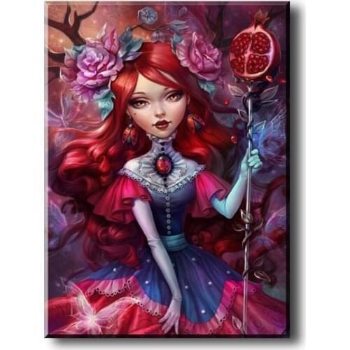 Full Square Round Drill 5D DIY Diamond Painting Pomegranate Princess Embroidery Cross Stitch 3D Fairy Home Decor Gift B129