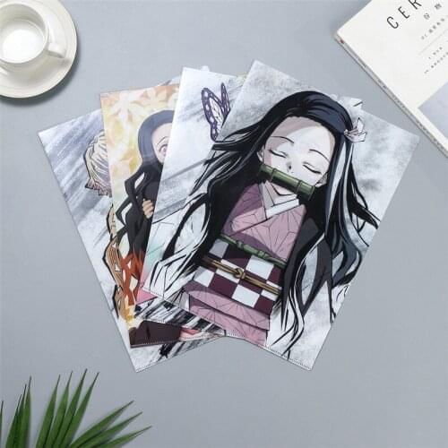 Anime Demon Slayer Kimetsu NoYaiba File Folder Kamado Tanjirou Nezuko Document PVC Fold Stuff Portfolio School Office Stationery