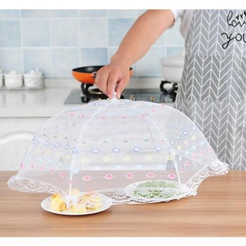 Household Anti-Fly Vegetable Cover Umbrella Type Food Cover Fine Mesh Ventilation Anti-Fly Mosquito Meal Cover Kitchen Gadgets