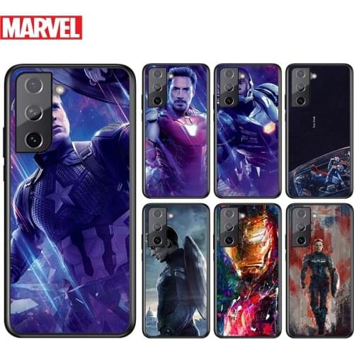 Avengers super hero cool For Samsung Galaxy S21 S20 FE S10e S10 S9 S8 S7 S6 Ultra Plus Lite 5G Edge Black Soft Phone Case