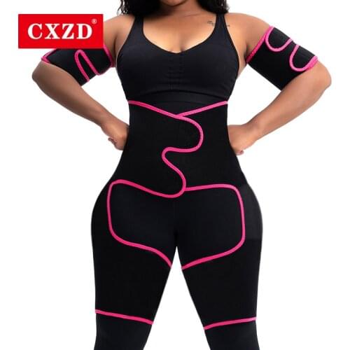 CXZD Neoprene Sauna Waist Trainer Corset Sweat Belt for Women Thigh Trimmer Shaper Butt Lifter Shapewear Workout Fitness Belt