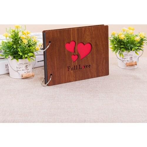 DIY creative photo album 8-inch sticky photo studio photo album book carved wooden photo album