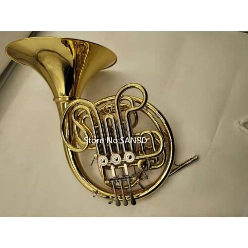 Popular Split French Horn 4 Keys Bb/F Brass Plated Professional Musical instrument with Case