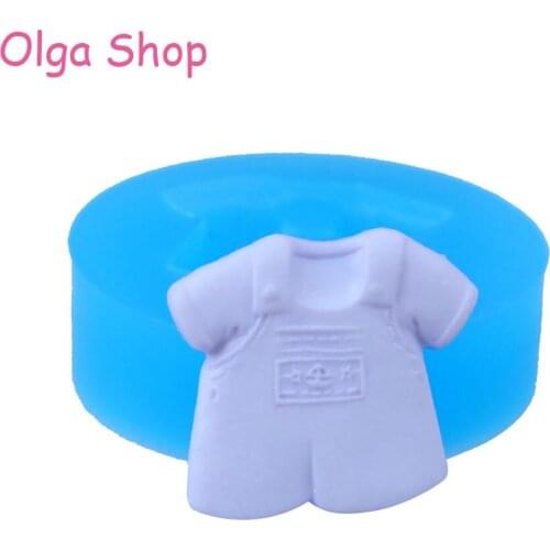 FYL446 19.1mm Baby Bodysuit Silicone Mold - for Dessert, Sugarcraft, Fondant, Resin Clay, Cookie Biscuit, Baby shower, Candy Wax
