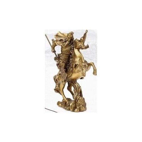 SCY Chinese Ancient Hero Guan Gong Guan Yu ride on horse * bronze statue