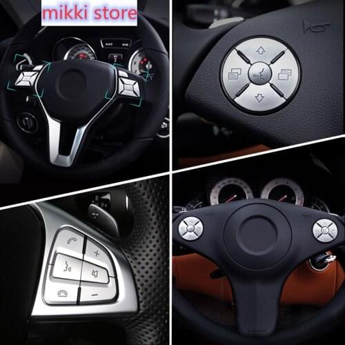 Car Interior Steering Wheel Buttons Cover Stickers Accessories For Mercedes Benz A B C E S ML class GLA GLC CLA CLS GLE GLS GLK