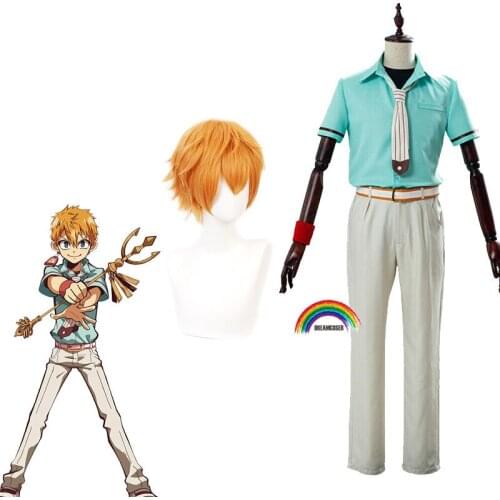 Hanako-kun Minamoto Kou Teru Cosplay Suit Blue Suit Men JK Kimono Shirt+Pants Toilet-bound Minamoto Teru Anime Clothes Harajuku