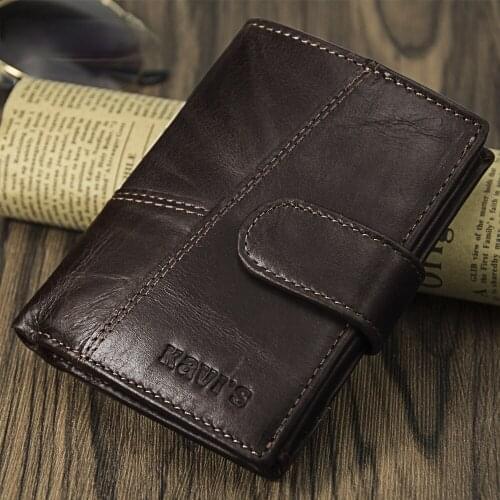 Leather mens wallet, retro wallet, multi-function mens leather coin purse, multi-card slot short wallet