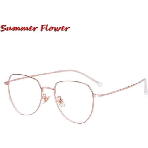 Korea Glasses Titanium Prescription Myopia Optical Degree Lenses Women Eyewear for Progressive Use