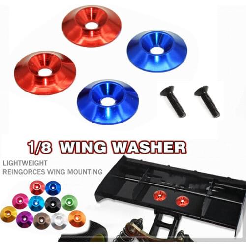 Metal Tail Wing M3 Screws Washers Gasket for 1/8 1/10 Scale Off Road Buggy Truck RC Car HSP Traxxas Axial SCX10 TAMIYA