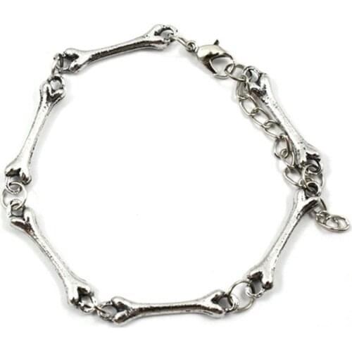 Fashion Unisex Cool Rock Punk Gothic Metal Bone Chain Bracelet Bangle AC889