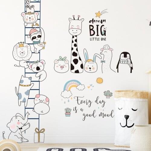 Cartoon animal buddy Wall sticker bedroom living room home decoration mural kids baby rooms Giraffe Elephant Wallpaper Decor