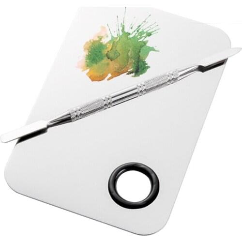 14.9*10CM Makeup Palette Multifunctional Eyeshadow Nail Polish Color Mixing Stainless Steel Palette Plate Manicure Make Up Tools