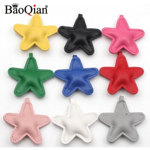 1pcs 60mm PU Leather Pentagram Fit Diy Handbag Key Chain Pendants Home Decoration Hanging Ornament Handmade Accessories