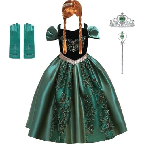 Anna Dress For Girl Kids Princess Dress Snow Queen Cosplay Princess Costumes Child Carnival Halloween Birthday Party Fancy Dress