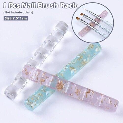 5 Grids Acrylic Clear Nail Brush Rack Shelf Painting Pen Rest Holder Stand Colorful UV Gel Brush Display Holder