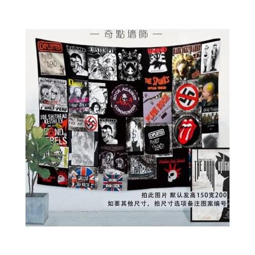 Rock music poster Popular band LOGO flag banner wall sticker retro cloth art hanging painting tapestry bar cafe home decor