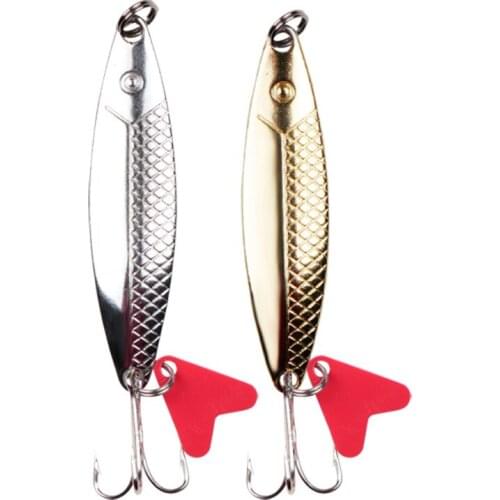 Metal 6cm 9g Gold Sliver Sequins with red hearts Fishing Lures Spoon Lure Hard Baits Bass Pike Fishing Tackle Artificial Bait